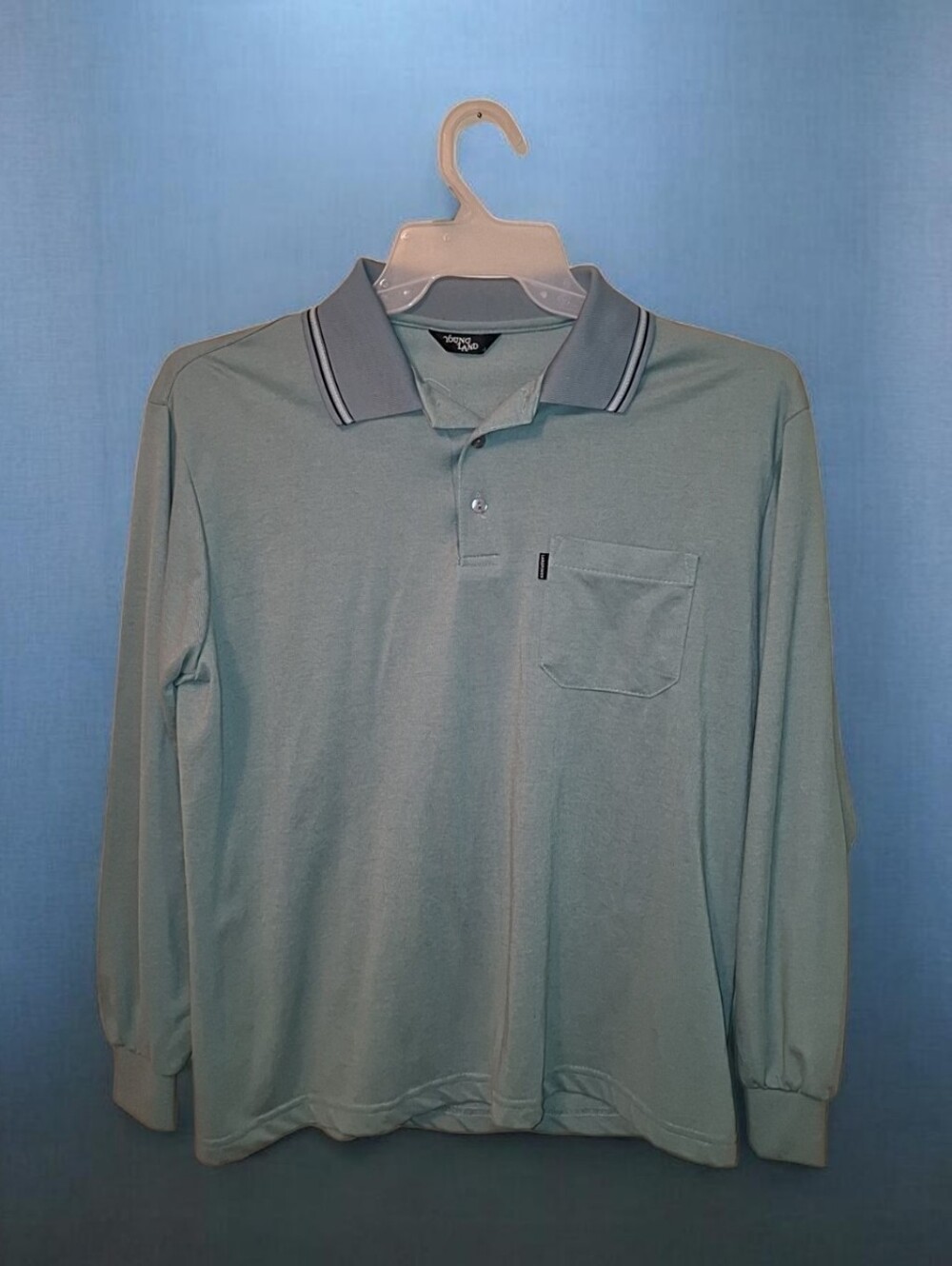 Youngland Long Sleeve Polo Shirt - Light Sage Green